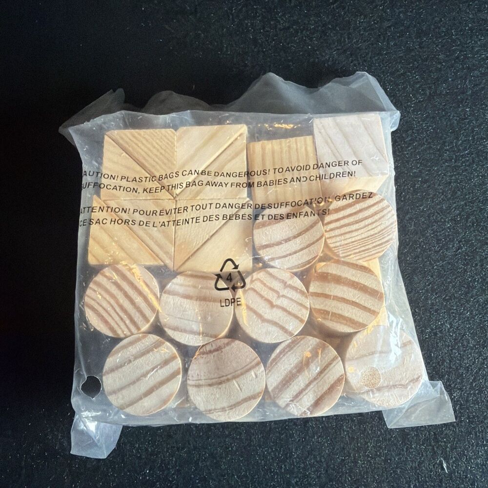 Wooden Blocks 31 Small Unfinished Solid Wood -M